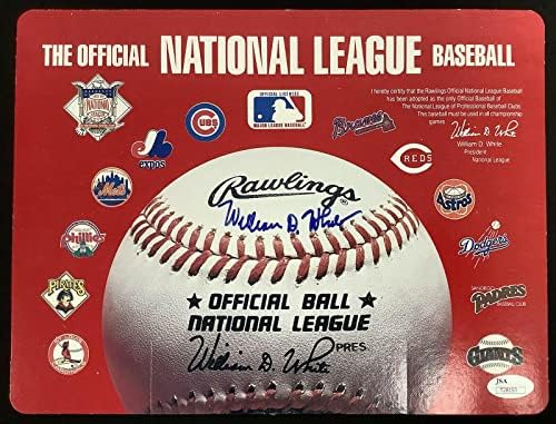 Уилям Г. Бил Уайт Подписа Реклама на Президента на Бейзбол Кардиналите Auto JSA - Бейзболни Топки с Автографи