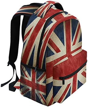 UOYO Раници Великобритания Британски Флаг Училищна Чанта Студентски Чанта За Книги Регулируеми Чанти На Рамо Раница За Лаптоп Пътуване, Туризъм и Къмпинг Раница за Тийнейджъри, Момичета, Момчета, Жени, Мъже