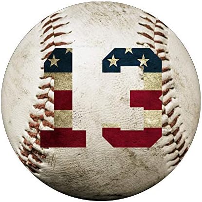 Бейзболен номер 13 с американския флаг на САЩ поставка за телефон PopSockets PopGrip: Замяна дръжка за телефони и таблети
