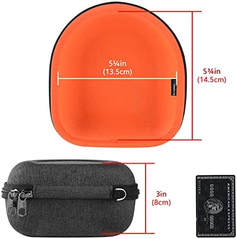 Калъф за слушалки Geekria Shield, който е Съвместим с V-Moda Crossfade M-100, Crossfade С 2 Wireless, калъф Crossfade XS, Променена пътна чанта в твърда обвивка с кабел за съхранение (тъмно-сиво)
