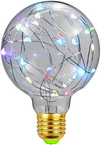 ASMSW led Топката, страхотна крушка с цветно светлина, Декоративна реколта гирлянда със звездите на Едисон G95, Крушка на Едисон за нощно осветление, лампа E26 с медна нишка с нажежаема жичка - 1 опаковка