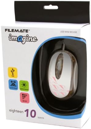 Мини-мишка Wintec FileMate Imagine Series M1810 USB Mini Mouse - Бял със светло розов ангел-тюльпаном (3FMNM1810UPK-R)