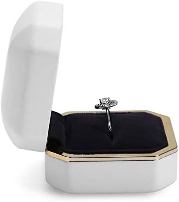 Ковчег за бижута SCDHZP - Луксозна Кутия За Пръстени, Квадратни Кадифе Подарък Кутия за бижута под формата на Годежен пръстен с led подсветка