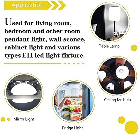 Led лампа E11 с регулируема яркост, Еквивалент на халогенни лампи с мощност 100 W, е Основата на мини-sconces свещ JD E11, AC110V120V 130V, за полилея с вентилатор на тавана, комплект от 4-те (Базов дневна светлина