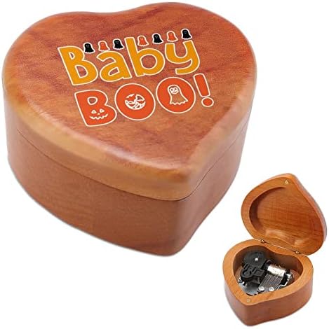 Baby Boo Завийте Музикална Ковчег Реколта Дървена Музикална Ковчег В Формата На Сърце Играчки, Подаръци, Декорации