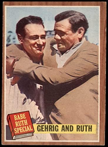 1962 Topps 140 NRM Бейб Рут / Лу Гериг Ню Йорк Янкис (Бейзболна картичка) (Нормален цвят) VG /БИВШ Янкис
