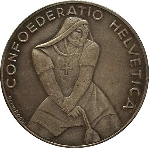 Швейцария 1939 5 Франкен Битката при Лаупене Копие Монети Копие на Декорации за Събиране на Подаръци