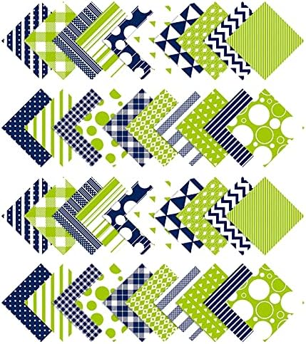 Soimoi, 10-инчов комплект от памучен плат с геометрични щампи, определени за антични шиене Направи си сам- Бял