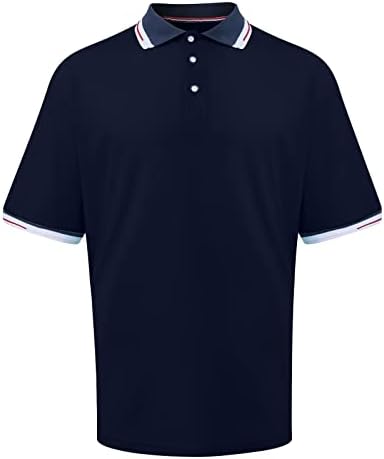 Мъжки Ризи Поло RTRDE, Ежедневни Тениска Контрастен Цвят С Отстрочкой Ревери, Спортна Мода Риза с Къси ръкави, Ризи