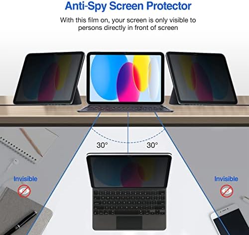 Прозрачен Защитен калъф на Задния панел в комплект със Защитен екран Privacy Screen Protector за iPad на 10-то поколение 2022