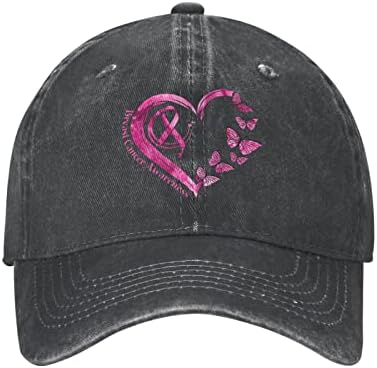 Розови панделки, пеперуди сърцето на бейзболни шапки за жени с рак на гърдата информираност Бейзболна шапка за мъже, на капака ленти подкрепа