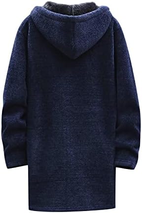Мъжки Забавен Пуловер на Дебелото Задължителен за употреба, Есенно-Зимния Моден Без Жилетка, Топло Яке С Ревера и качулка, Пуловер