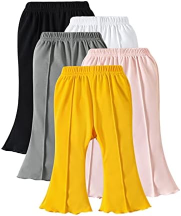 U· nikaka / Панталони за деца, гамаши за момичета с колан и принтом във формата на сърце, 5 опаковки от памук сиво, Бяло, Синьо, оранжево и розово цвете