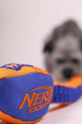 Играчка за куче на верига Nerf Dog Vortex с футболна глава-пищалкой, Лек, Здрав, Водоустойчив, 30 см, За средните и особено по-големите породи, една част (3474)