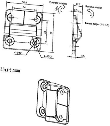 X-DREE тежка Метална врата панта на 180 градуса, носеща тръба, черна, дължина-57 мм (Metálico 180 grados pesado puerta rodamiento, но bisagra негър с дължина 57 mm