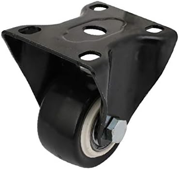 Количка с гумена колело X-DREE с диаметър 1,5 см, монтирани на горната плоча, с твърд ролка черен цвят (Placa de rueda de goma de diámetro Dia de 1,5 pulgadas montada sobre ruedas rígidas черен цвят