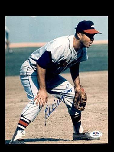 Еди Матюс PSA DNA Подписа Снимка с Автограф 8x10 Braves - Снимки на MLB с автограф
