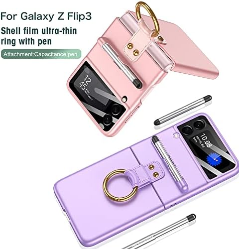 DUGROS за Z Fold 3 Калъф за телефон Samsung Galaxy Z Flip 3 Калъф за Galaxy Z Flip 3 Z Flip3 ZFlip 3 5G Калъф с притежателя на Пръстена за стилуса, 05, Galaxy Z Flip 3