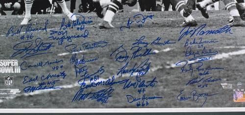 1969 Ню Йорк Джетс 24, Подписана Снимка В рамка 16x20 Super Bowl III Фанатици Щайнер - Снимки NFL С автограф