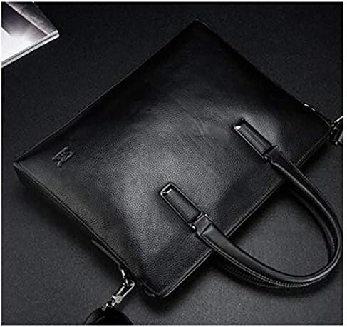 Мъжки кожен портфейл на 15.6-инчовата чанта за лаптоп с голям капацитет, с възможност за разширяване, за бизнес ретро чанта през рамо