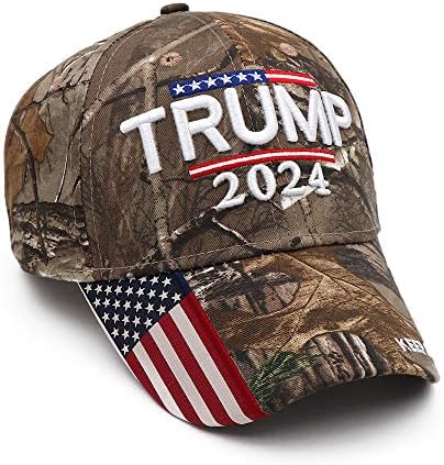 Шапка Тръмп 2024 Шапка на Доналд Тръмп 2024 Keep America Great Hat MAGA Камуфляжная Бродирани Регулируема бейзболна шапка