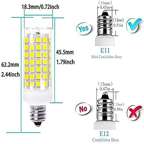 SSQY E11 Led лампа 75 w 100 W Подмяна на халогенни лампи, е основата на мини-sconces свещ JD T4 e11 с мощност напрежение 110 В, опаковки от 2 (Дневен бяло 6000 К)