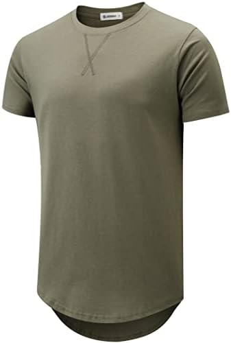 Мъжки t-shirt KLIEGOU от памук в стил Хип-Хоп с удължен силует S-4XL
