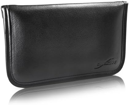 Калъф BoxWave за LG G8 ThinQ (Case by BoxWave) - Луксозен Кожен калъф-месинджър, Дизайн своята практика-плик от изкуствена кожа за LG G8 ThinQ - Черно jet black