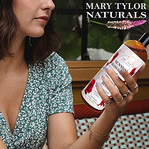 Масло за чувствен масаж с роза и жасмин (8 течни унции) – с чисти етерични масла - идеална за мъже, жени, двойки, за масаж, подхранване на кожата и много други ... от Mary Tyl
