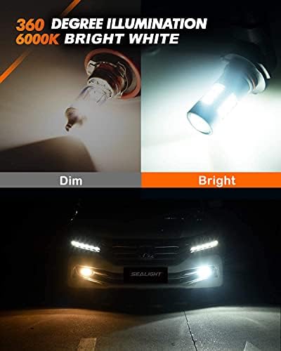 Комбинираната Led Фарове за лампи SEALIGHT 9005/HB3 H11/H8, Ксенон 6000 К, супер Ярък Студено бяло, щепсела и да играе, 360-градусная осветление