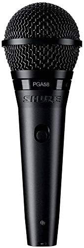 Комплект Shure да се изяви на сцената с преносим кардиоидным динамичен вокальным микрофон PGA58, XLR-кабел и микрофонной поставка - идеално място за изпълнения на сцена или в студио (PGA58BTS)