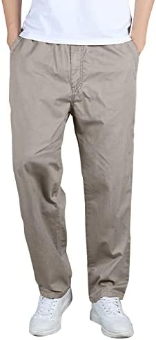 MIASHUI 12 Подарък Мъжка Мода Ежедневни Свободен Памук Плюс Размера на Джоба На Дантела-Панталон С Еластична гумена лента На Талията Панталони Power Pants