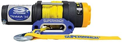 Superwinch 1135230 Terra 35 3500 паунда /1591 кг за една леске с лост, ключ mnt на волана, ръчно дистанционно управление и синтетична въже