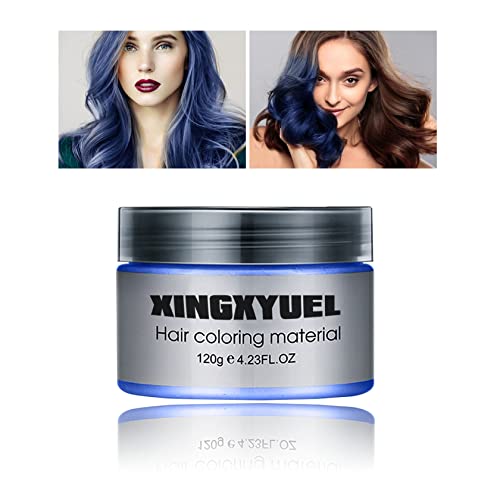 Восъчна боя за коса XINGXYUEL Blue, Временно цвят на косата, Натурален восък за боядисване на коса, с дълготраен ефект 24 часа, може да се пере, чисти, Цветен восък за коса Подходящ за дневни партита, cosplay, Хелоуин