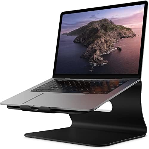 Най-добрата Поставка за лаптоп с Алуминиев Охлаждащ Държач за лаптопи Apple MacBook Air Pro 11-16 (черен)