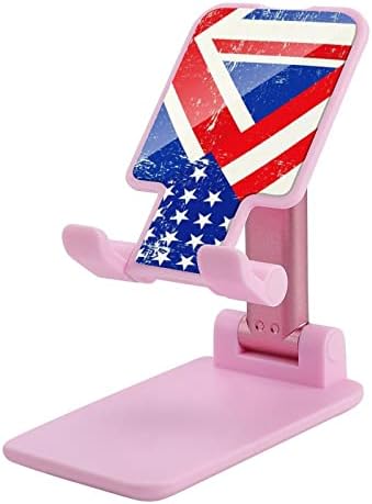 Британският и Американски Флаг Сгъваем Настолен Държач за Мобилен Телефон, Преносим Регулируема Поставка за Пътни Настолни Аксесоари