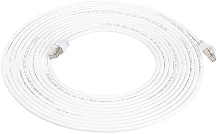 Мрежов кабел Basics RJ45 Cat 7 за високоскоростна връзка към мрежа Gigabit Ethernet, 10 Gbit/s, 600 Mhz - Бял, 10 метра