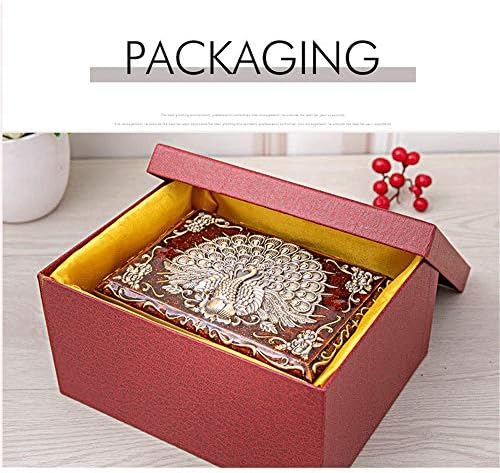 Изискана кутия за съхранение на бижута DEKIKA Mini, Кутия за Украшения, Метална Кутия За Съхранение на Бижута, Ковчег с Ключалка Павлина-Silver Peacock