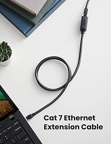 UGREEN Ethernet Удлинительный Кабел 6 МЕТРА, Удлинительный Мрежов кабел, Cat 7 10 Gbit/s RJ45 от мъжа към Жената Мрежов Пач Кабел, Съвместим с Рутер, Модем на КОМПЮТЪР, Лаптоп, PS5 Xbox Smart TV 6 МЕТРА