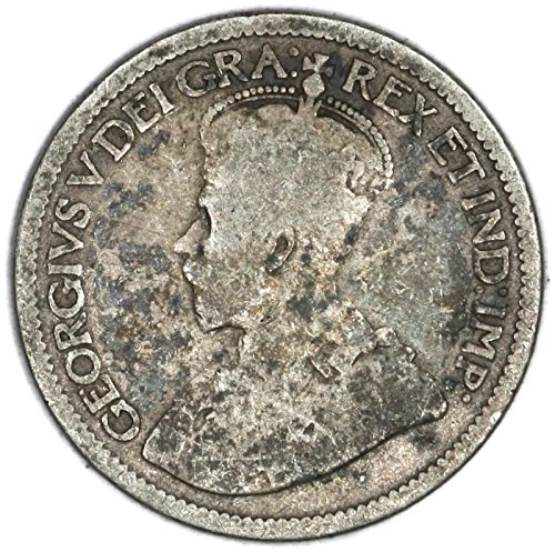 1916 Канадската сребърна монета името на Джордж V в Калифорния, КМ 23, ПАНАИР 10 цента