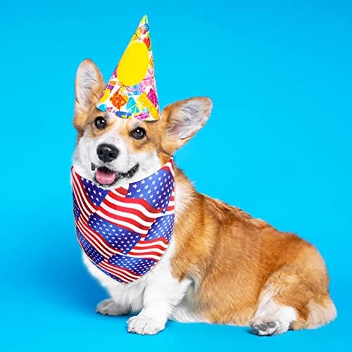 VEFSU Американски Флаг, Кърпи за кучета, Задни Триъгълни Престилки, Шал на 4 юли, Деня на независимостта на САЩ, Сменящи Кърпичка за домашни животни, Подходящ за Кучета,