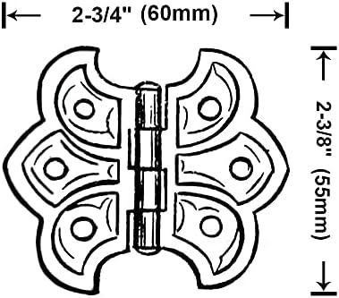 Контур-пеперуда QCAA за вратите на гардероба, настоящата никел, 4 бр., Произведено в Тайван