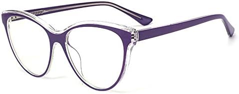 Очила за четене RESVIO за жени и Мъже, Cat Eye Извънгабаритни Полнокадровые Ридеры Ръчно изработени Лилав цвят