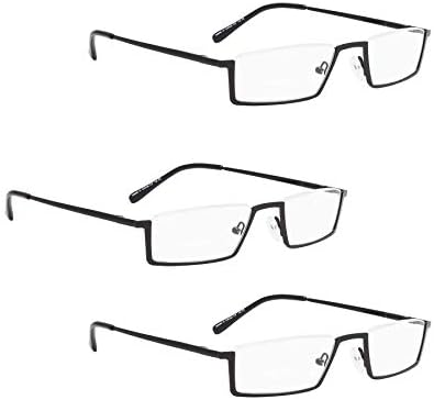 LUR 3 опаковки на метални очила за четене в полукръгла рамка + 4 опаковки класически очила за четене (само 7 двойки ридеров + 1,00)