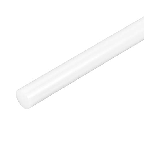 uxcell Пластмасова кръгла пръчка с диаметър 5/8 инча Дължина 20 инча, Бяла (POM) Полиоксиметиленовые пръти Инженеринг Пластмасова кръгла пръчка (15 мм)