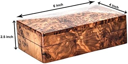 BAZAARDI Дървена Многофункционална Кутия за съхранение на бижута Ръчна изработка, Органайзер За съхранение на Бижута (Голяма дървена кутия, Антични) (Средно)