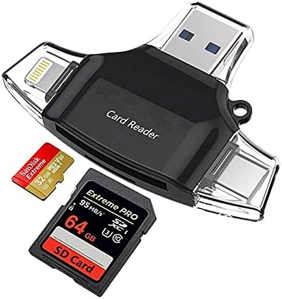 Смарт притурка на BoxWave, който е съвместим с MSI Modern 14B (смарт притурка от BoxWave) - Устройство за четене на SD карти AllReader, четец за карти microSD, SD, Compact USB за MSI Modern 14B - Черно jet black