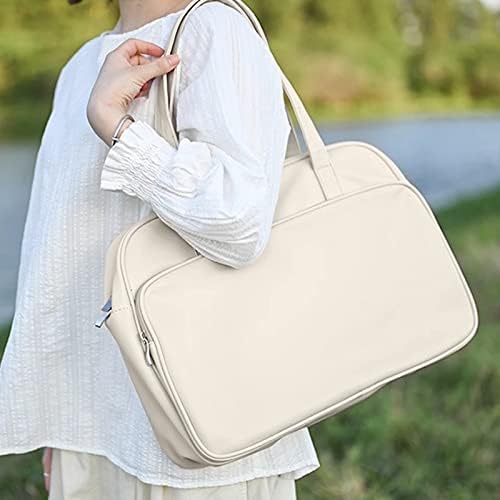 YEBDD Мека Женска чанта за лаптоп от изкуствена кожа, Преносим Калъф за носене на Лаптоп, Куфарче, Модни Дамски Пътна чанта (Цветът на: E)