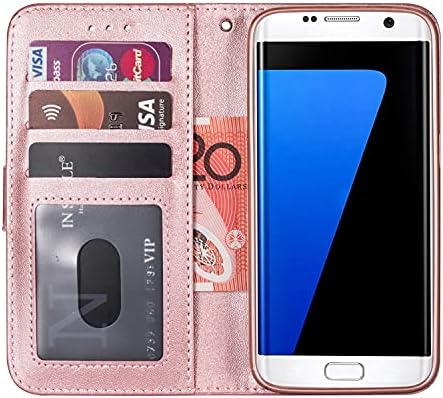 Защитни калъфи за смартфони с панти капак за Samsung Galaxy S7 В стила на Портфейла, Защитен калъф от изкуствена кожа, Скоба за защитни ръкави, Функционален, Предпазен калъф-гривна За Samsung