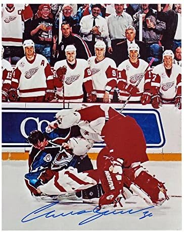 КРИС OSGOOD подписа снимка на Детройт Ред Уингс 8x10 - 70193 - Снимки на НХЛ с автограф